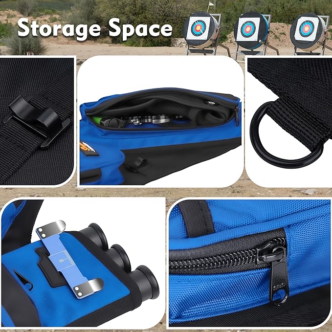 SUNYA Archery Hip Quiver for Arrows. Includes 3 Tubes Arrow Holder, Accessories Pockets and Waist Belt. Fit for Compound and Recurve Bow Practice.-StrideForce Fitness