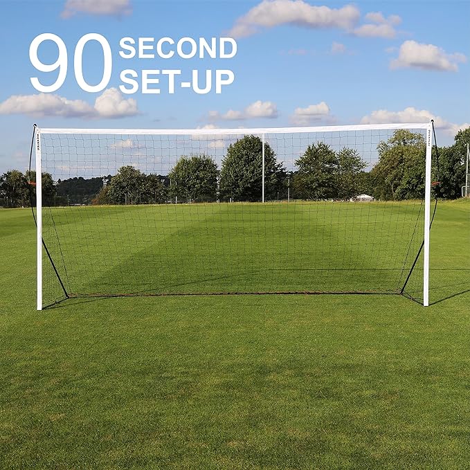 QUICKPLAY Kickster Soccer Goal Range – Ultra Portable | Quick and Easy Set Up | Includes Net and Carry Bag | Available in 7 Sizes | Backyard Soccer Net for Kids & Adults [Single Goal]-StrideForce Fitness