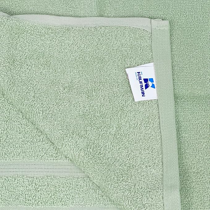 Kaufman - Premium Hand Towels Set for Bathroom, Spa, Gym, and Face Towel 100% Cotton Ring Spun, Ultra Soft Feel and Highly Absorbent Towels (SAGE Green, 6-PK)-StrideForce Fitness