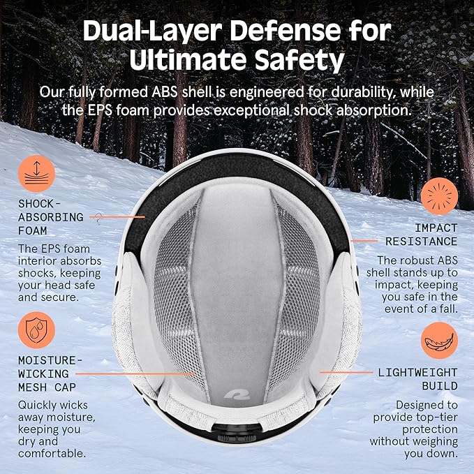 Retrospec Comstock Ski Helmet - Snowboard Helmet for Adults & Youth - Adjustable Fit Snow Helmet with Protective Shell and Breathable Vents for Men, Women, Boys & Girls-StrideForce Fitness