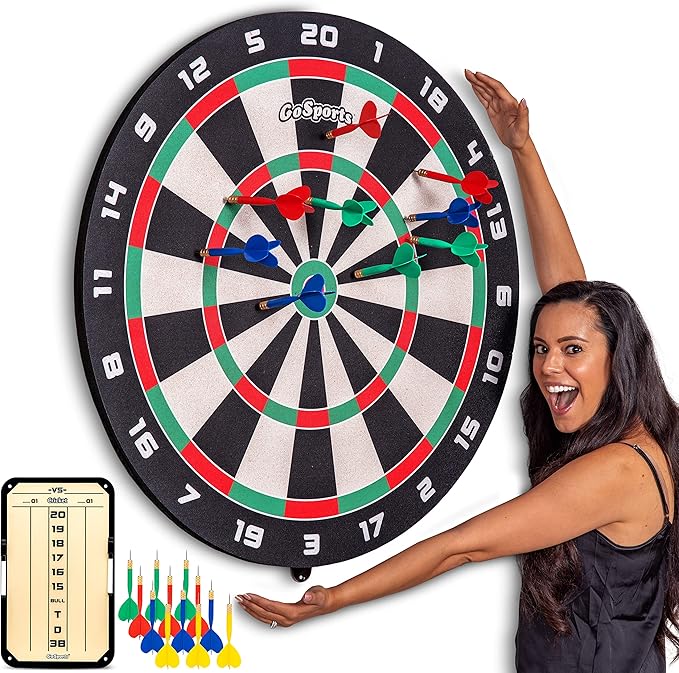 GoSports Giant 3 ft or 4 ft Cork Dartboards - Includes 12 Giant Darts and Scoreboard - New Fun Twist on Darts-StrideForce Fitness