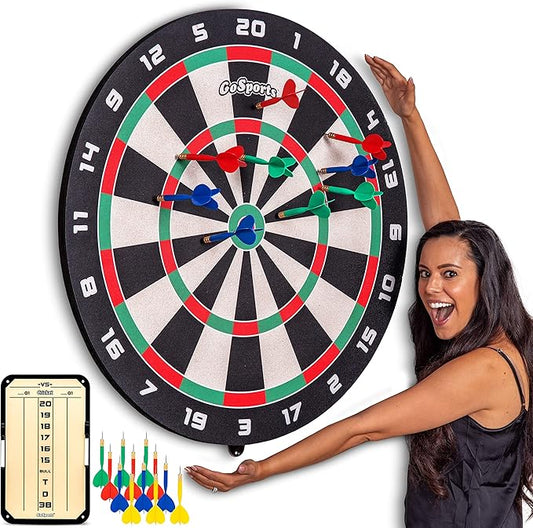 GoSports Giant 3 ft or 4 ft Cork Dartboards - Includes 12 Giant Darts and Scoreboard - New Fun Twist on Darts-StrideForce Fitness