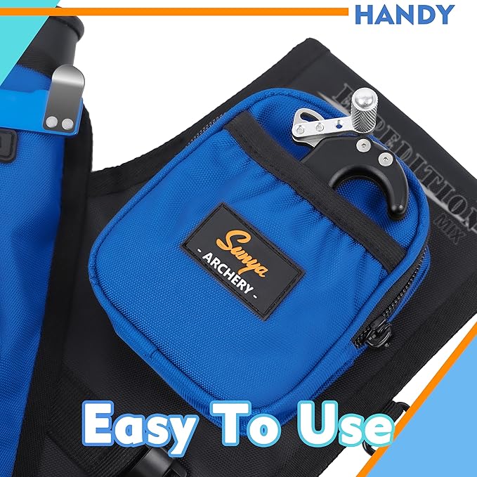 SUNYA Archery Hip Quiver for Arrows. Includes 3 Tubes Arrow Holder, Accessories Pockets and Waist Belt. Fit for Compound and Recurve Bow Practice.-StrideForce Fitness