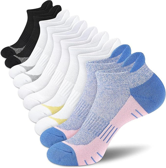 Ankle Socks Women Athletic No Show Socks Running Comfort Cushioned 5-Pairs