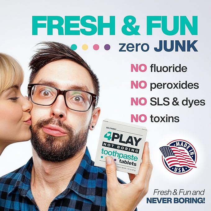 Toothpaste Tablets with Nano-Hydroxyapatite - Teeth Whitening Fluoride-Free Natural Remineralizing Enamel Repair Gum Powder Tabs with Xylitol for Sensitive Tooth Cavity Care and Fresh Breath