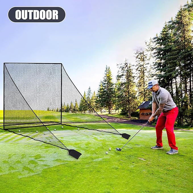 1/2PCS Golf Shank Net Attachment for Golf Hitting Nets with Sandbag, 7 * 7FT/7 * 10FT Golf Barrier Side Net,Golf Practice Hitting Net Barrier Net for Golf, Baseball, Hockey, Soccer (Black/Red-StrideForce Fitness