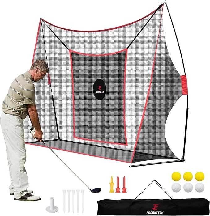 Golf Practice Net - Heavy Duty Driving Range Net with High Impact Chipping Target, Include Carry Bag and Golf Balls for Indoor Outdoor-StrideForce Fitness