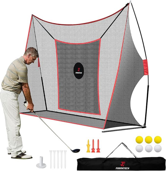 Golf Practice Net - Heavy Duty Driving Range Net with High Impact Chipping Target, Include Carry Bag and Golf Balls for Indoor Outdoor-StrideForce Fitness