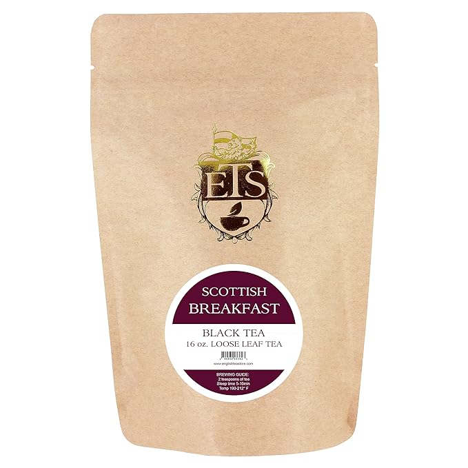 Scottish Breakfast Tea - Loose Leaf Black Tea | Bold & Malty Highland Blend with Assam & Keemun | Enjoy Hot or Iced with Milk | 4oz Resealable Pouch-StrideForce Fitness