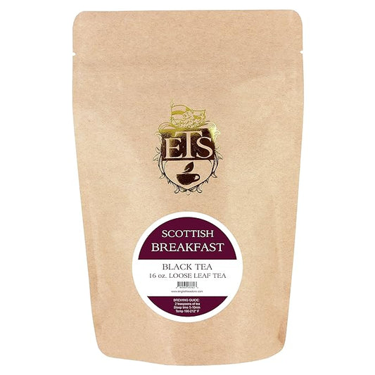 Scottish Breakfast Tea - Loose Leaf Black Tea | Bold & Malty Highland Blend with Assam & Keemun | Enjoy Hot or Iced with Milk | 4oz Resealable Pouch-StrideForce Fitness