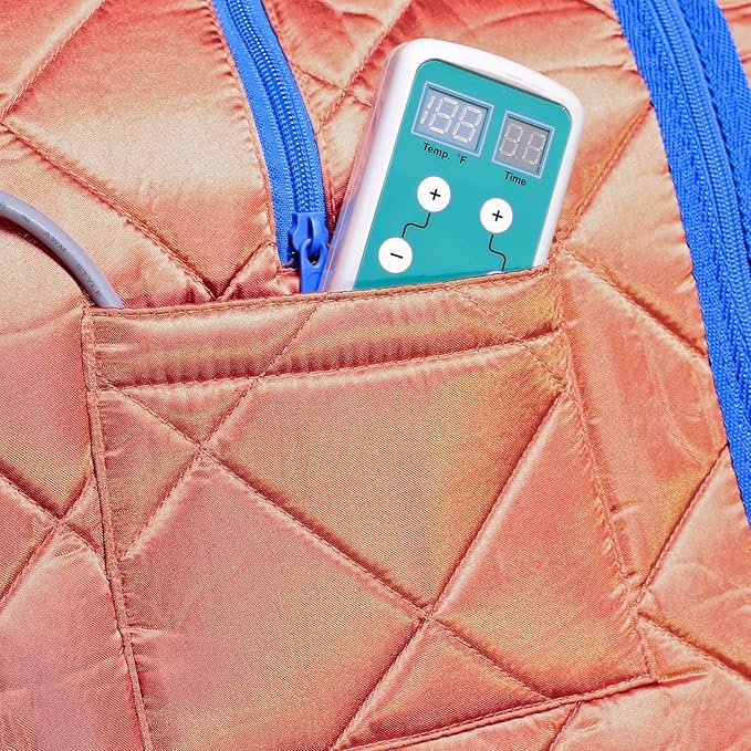 Infrared Sauna, Low EMF Negative Ion Portable Indoor Sauna with Chair and Heated Footpad, Copper, Large-StrideForce Fitness