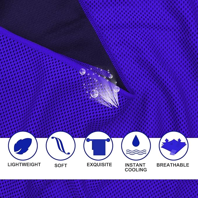 Cooling Towels 20 Pack, 40"x 12" Cooling Rags Neck Wraps for Sports with Carrying Pouch, Gym Cooling Neck Towels for Hor Weather, Sweat, Fitness, Travel-StrideForce Fitness