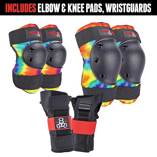 Triple Eight Saver Series 3-Pack Pad Set– Ideal for Skateboarding, In-line Skating, Roller Skating, and Biking-StrideForce Fitness