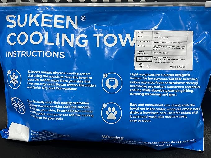 Sukkeen Cooling Towel (40"x12"), Soft Breathable Chilly Microfiber Towel for Yoga, Sports & More Activities-StrideForce Fitness