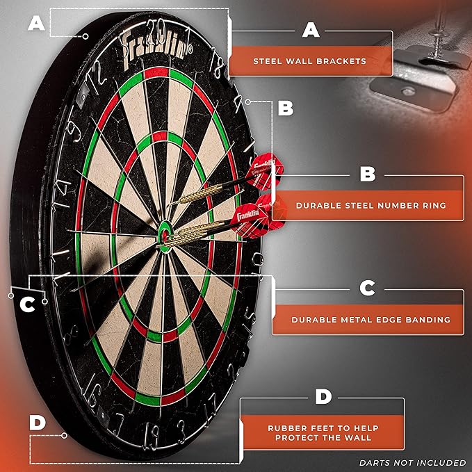 Franklin Sports Professional Dartboard - 18" Regulation Size-StrideForce Fitness