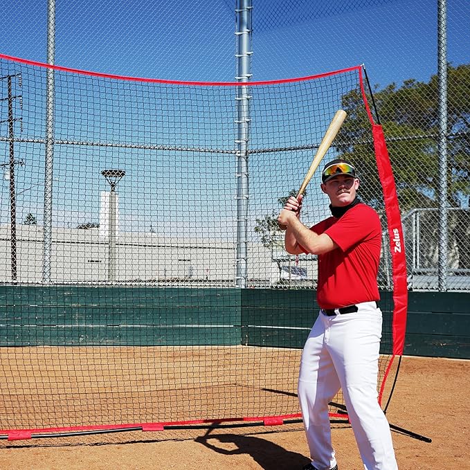 ZELUS Collapsible Barricade Backstop Net 12x9 ft, Net for Lacrosse, Baseball, Basketball, Soccer, Field Hockey and Softball Practice Barrier, Portable Hitting Net for Backyard, Park, with Carry Bag-StrideForce Fitness