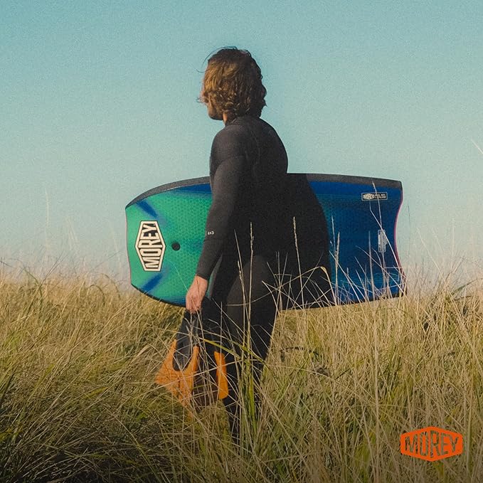 MOREY® Mach 12 MDS, 42.5" Bodyboard. Dynamic Speed Body Boards for Beach, for All Skill Levels, Embedded Fiberglass Stringer, with Coil Leash. Re-Engineered 2025 Model-StrideForce Fitness