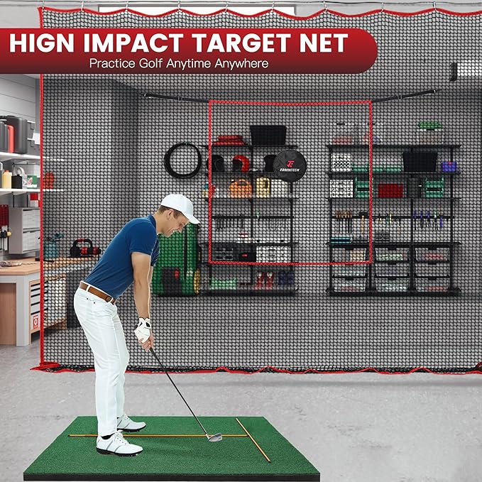 Golf Practice Net - Heavy Duty Driving Range Net with High Impact Chipping Target, Include Carry Bag and Golf Balls for Indoor Outdoor-StrideForce Fitness