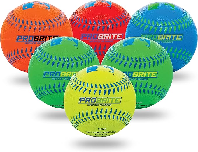 Franklin Sports - Pro Brite - Neon Rubber Teeball - MLB - Youth Tball - Baseball + Softball - Indoor & Outdoor Use-StrideForce Fitness
