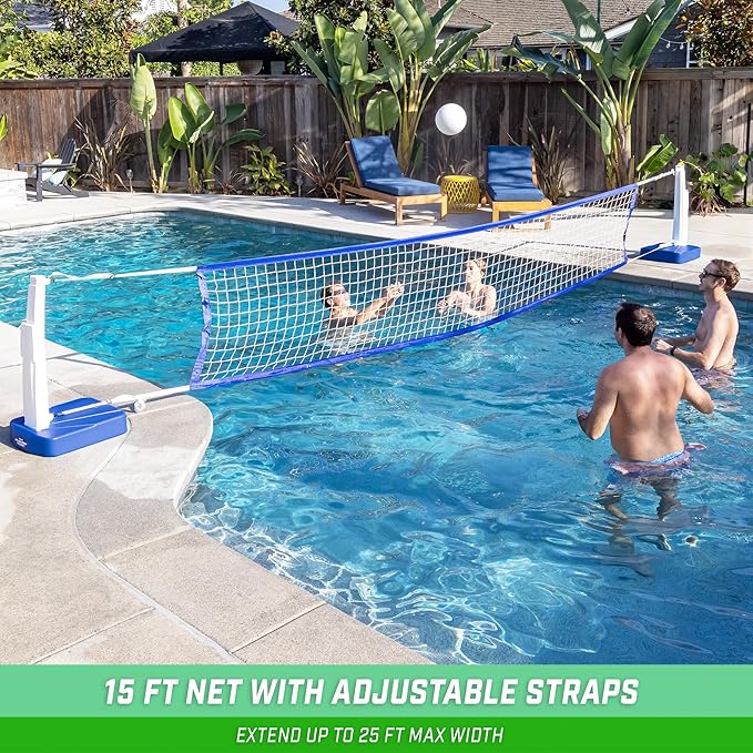 GoSports Splash Hoop 2-in-1 Full Court Pool Basketball & Volleyball Game Set-StrideForce Fitness