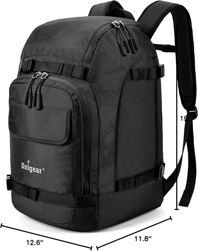 Unigear Ski Boot Bag Backpack for Helmet 50L/70L, Goggles, Gloves, Skis, Snowboard & Accessories (Black)-StrideForce Fitness