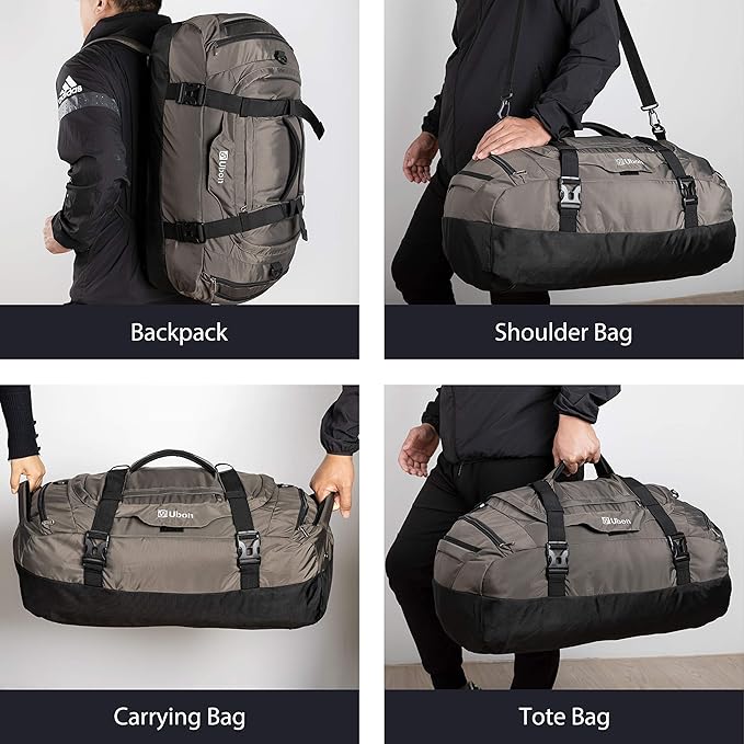 Ubon Large Duffel Bag Weekender Bags with Shoe Compartments 4-Way Sports Gym Backpack with Padded Straps Camping Traveling Duffle Bag-StrideForce Fitness
