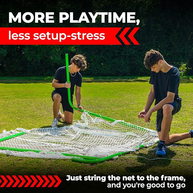 Velocity - Lacrosse Goal - Portable Steel Frame with Black Net, Perfect for Youth and Adult Training, Backyard Design-StrideForce Fitness