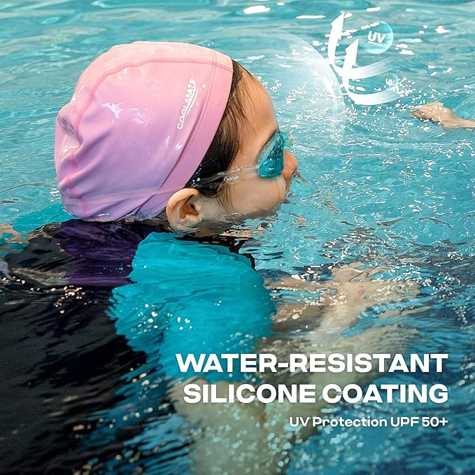 COOLMATE Fabric Swim Cap for Adult Women Men Kid 3 4 6 8 14 16, Silicone Water Resistant Layer, Cloth Swim Cap Gifts for Swimmers, Lightweight for Pool, Lap Swimming (1 pc)-StrideForce Fitness