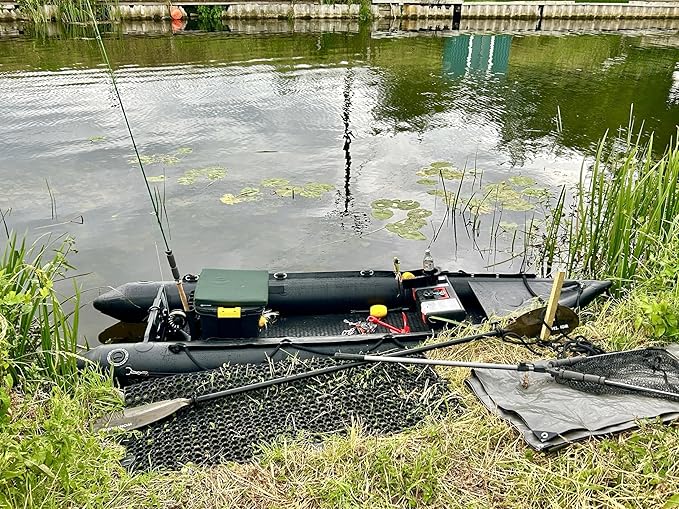 2 Person Inflatable Durable Fishing Kayak Armoured PVC Watercraft with Motor Mount Stern - 130'' x 43'' x 11.8-StrideForce Fitness