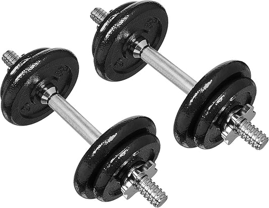 Amazon Basics Adjustable Dumbbell Hand Weight Set, 38 pound, Black-StrideForce Fitness
