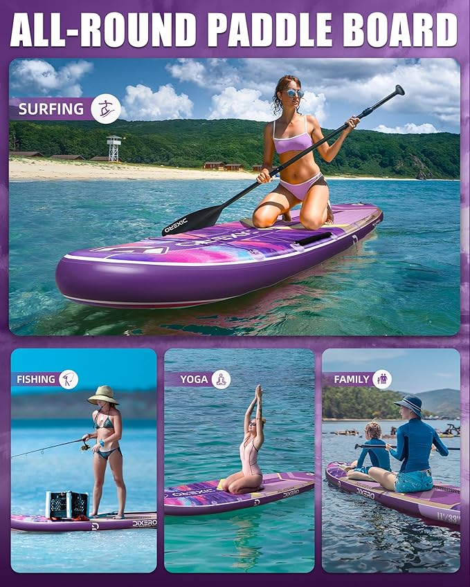 Inflatable Stand Up Paddle Board with SUP Accessories, Anti-Slip EVA Deck, 11'*33" Inflatable Paddle Boards for Adults & Youth of All Skill Levels-StrideForce Fitness