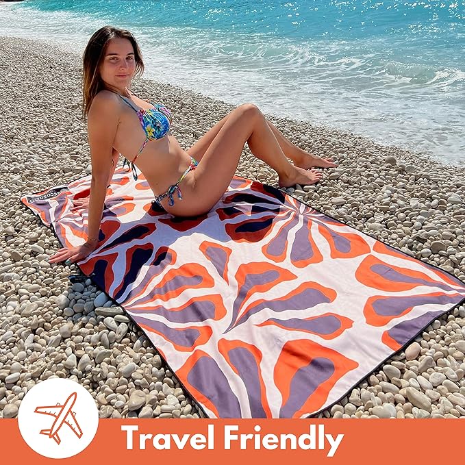 ECCOSOPHY Microfiber Beach Towel - Sand Free Towels are Quick Dry, Light Weight, Super Absorbent - Perfect Pool, Travel, Cruise, Camping Essentials - Oversized Extra Large for Adults 71x35 in-StrideForce Fitness