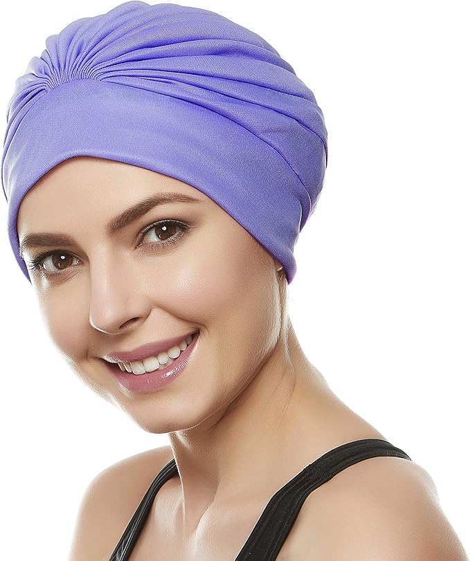 BEEMO Swim Caps for Women Swimming Turban Polyester Latex Lined Pleated for Ladies-StrideForce Fitness