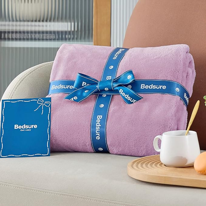 Bedsure Fleece Blanket Twin Size Lilac - 300GSM Lightweight Plush Fuzzy Cozy Soft Warm Blanket for Bed, Sofa, Couch, Travel, Camping, 60x80 inches-StrideForce Fitness