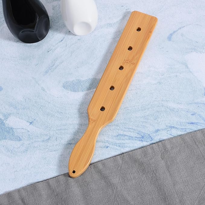 Bamboo Wood Paddle, 14 Inch Wooden Paddle with Airflow Holes-StrideForce Fitness