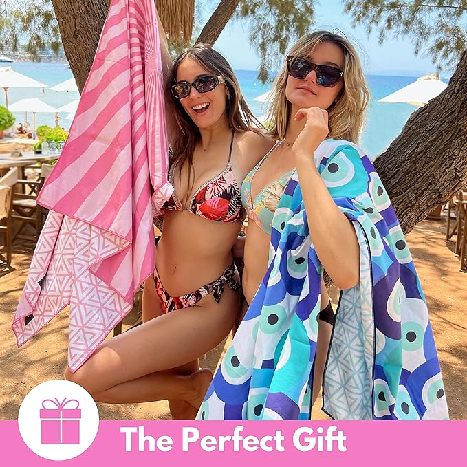 ECCOSOPHY Microfiber Beach Towel - Sand Free Towels are Quick Dry, Light Weight, Super Absorbent - Perfect Pool, Travel, Cruise, Camping Essentials - Oversized Extra Large for Adults 71x35 in-StrideForce Fitness