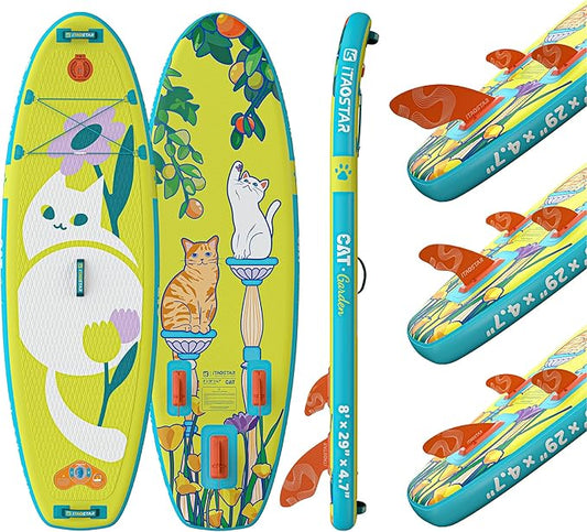 Joy 8'×29"/11'×35" Inflatable Paddle Board for Kids, One-Stop Premium SUP Accessories, Stand Up Paddle Board for More Balance, Tailored Fins for More Fun-StrideForce Fitness