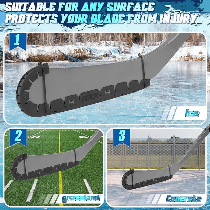 Hikeen Stick Blade Protector with 25 Wrap Ties,Wear-Resistant Hockey Blade Guard for Off Ice Training, Street Hockey, Universal Ice Hockey Traning Fit Kids, Intermediate, Senior Sticks-StrideForce Fitness