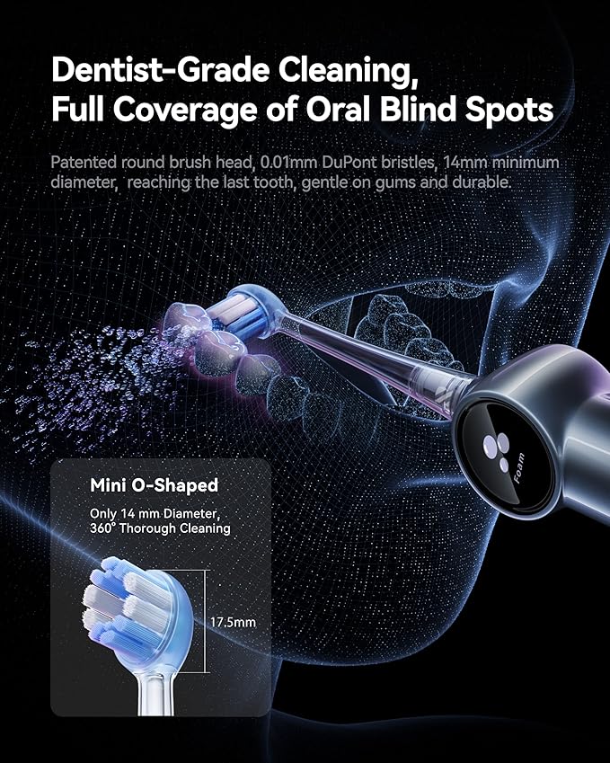 RANVOO AirJet II [Upgraded Jet Clean] Sonic Electric Toothbrush, 100% Plaque Removal, White for Adult Protect Gum Orthodontic Teeth Clean Rechargeable Gift with 3 Pro Brush Heads, Purple