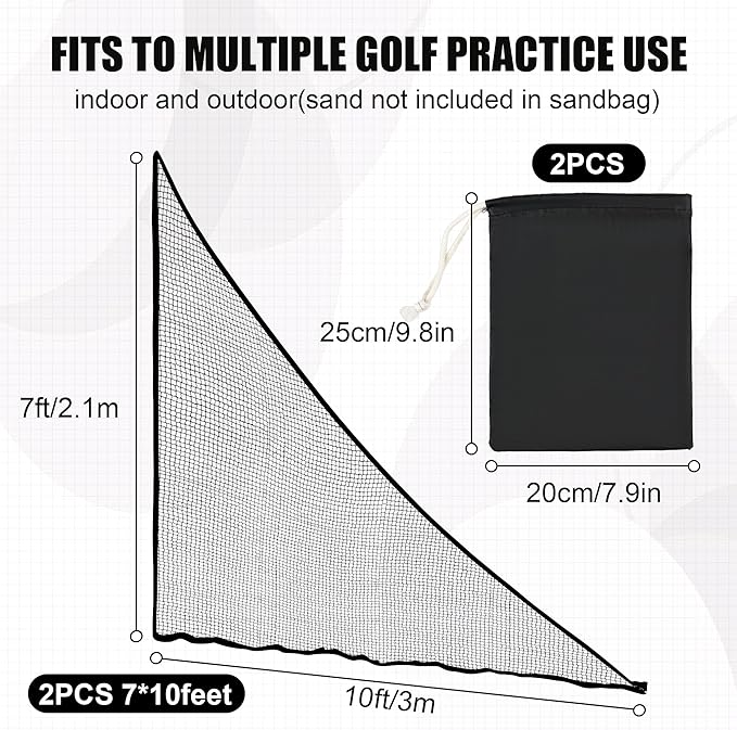 1/2PCS Golf Shank Net Attachment for Golf Hitting Nets with Sandbag, 7 * 7FT/7 * 10FT Golf Barrier Side Net,Golf Practice Hitting Net Barrier Net for Golf, Baseball, Hockey, Soccer (Black/Red-StrideForce Fitness