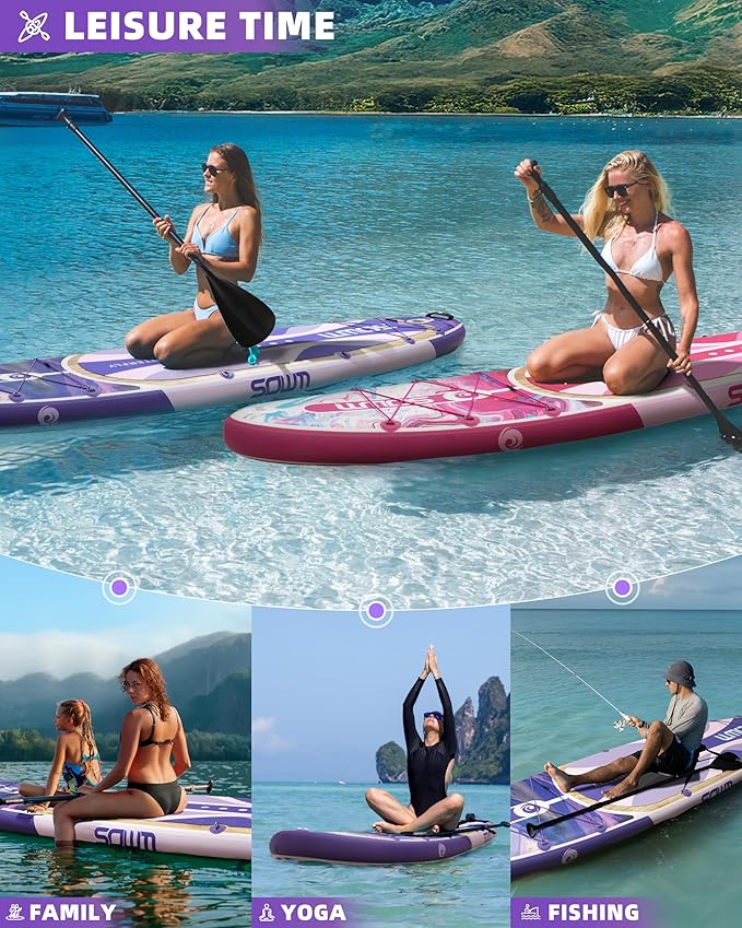 Inflatable Paddle Boards 11'x33'', Stand Up SUP Paddle Board Inflatable for Adults Youth, Extre Wide & Non-Slip Sup of All Skill Levels-StrideForce Fitness