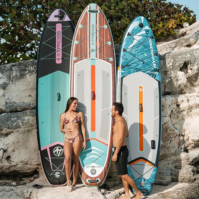 11'6"x35" Inflatable Paddle Board, 450lbs Extra Wide Stand Up Paddleboard for Adults with Premium SUP Accessories Kit & Backpack, Blow Up Kayak Non-Slip Stable Deck Boat for Yoga Fishing Surf-StrideForce Fitness