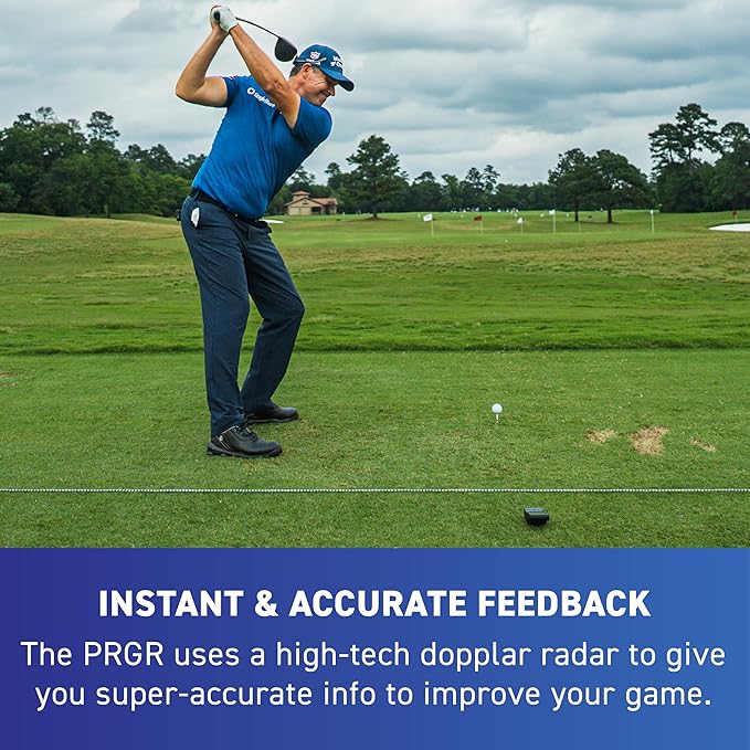 HS 130-A Portable Golf Launch Monitor | Doppler Radar Measures Club & Ball Speed, Smash Factor, Total & Carry Distance | Tracks Swing Speed Training Aids-StrideForce Fitness