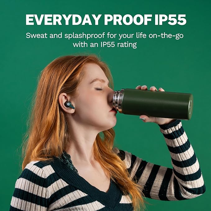 JLab Go Pods ANC True Wireless Bluetooth Earbuds & Charging Case, Hybrid Active Noise canceling + Be Aware for Safe Listening, 26+ Hours Total Playtime, Clear Calls, Custom Sound via App, Sage-StrideForce Fitness