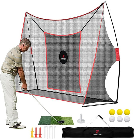 Golf Practice Net - Heavy Duty Driving Range Net with High Impact Chipping Target, Include Carry Bag and Golf Balls for Indoor Outdoor-StrideForce Fitness