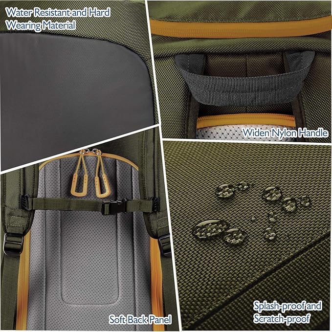 Unigear Ski Boot Backpack, 50L Travel Pack for Helmet, Goggles, Gloves, Skis, Snowboard & Accessories (Olive Green)-StrideForce Fitness