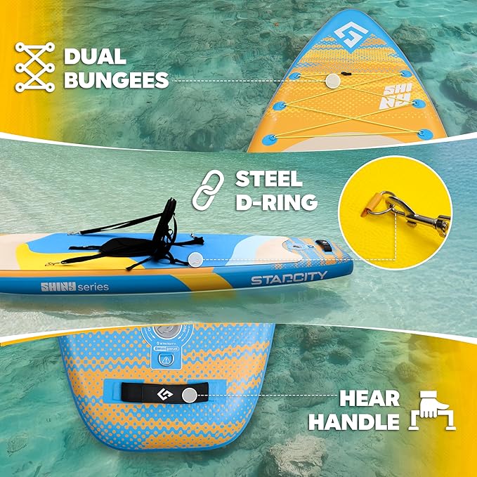 Starcity 11'*34"*6" Blow Up Paddle Board, Inflatable Paddle Board,Paddle Board,Spacious and Stable, Anti Slip and Easy to Operate, Large Size Suitable for Single Person/Family/Pet Use.-StrideForce Fitness