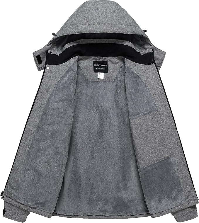 CREATMO US Men's Mountain Waterproof Ski Jacket - Windproof Snowboarding Warm Winter Coat Raincoat-StrideForce Fitness