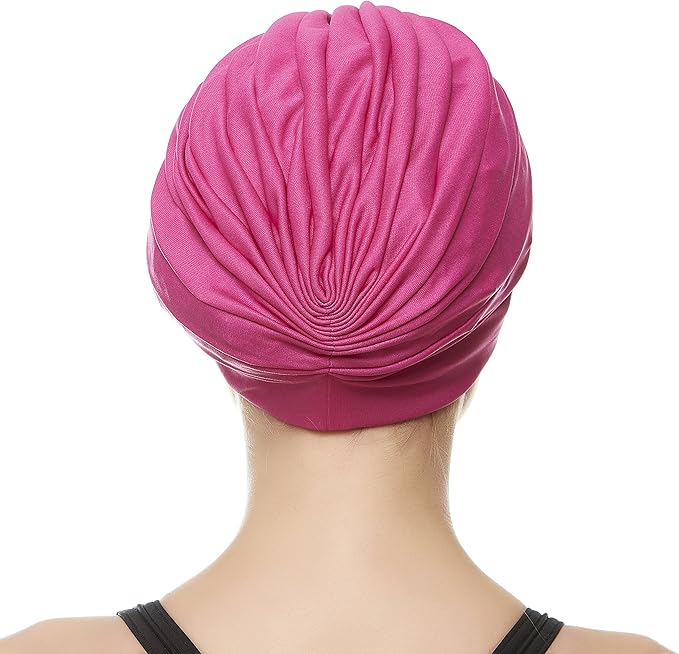 BEEMO Swim Caps for Women Swimming Turban Polyester Latex Lined Pleated for Ladies-StrideForce Fitness