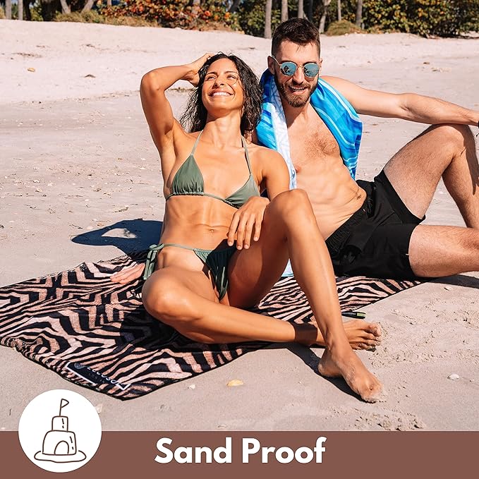ECCOSOPHY Microfiber Beach Towel - Sand Free Towels are Quick Dry, Light Weight, Super Absorbent - Perfect Pool, Travel, Cruise, Camping Essentials - Oversized Extra Large for Adults 71x35 in-StrideForce Fitness